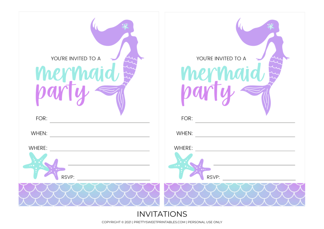 Plan A Mystical Bash With These Free Mermaid Party Printables Pretty