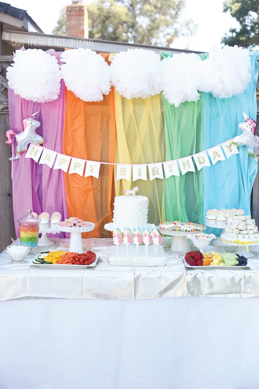 DIY Party Backdrop rainbow party backdrop
