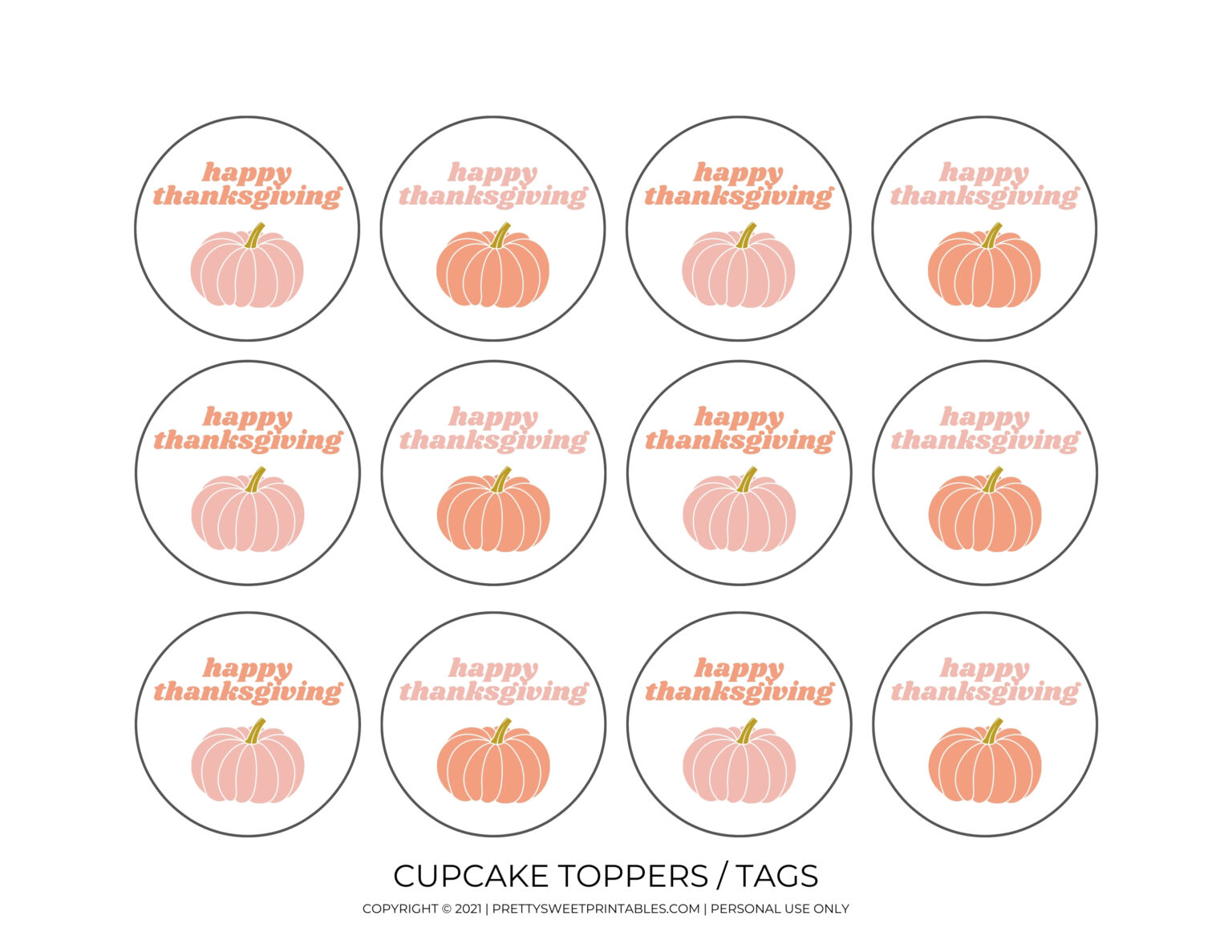 Free Printable Thanksgiving Tags - Pretty Sweet Printables