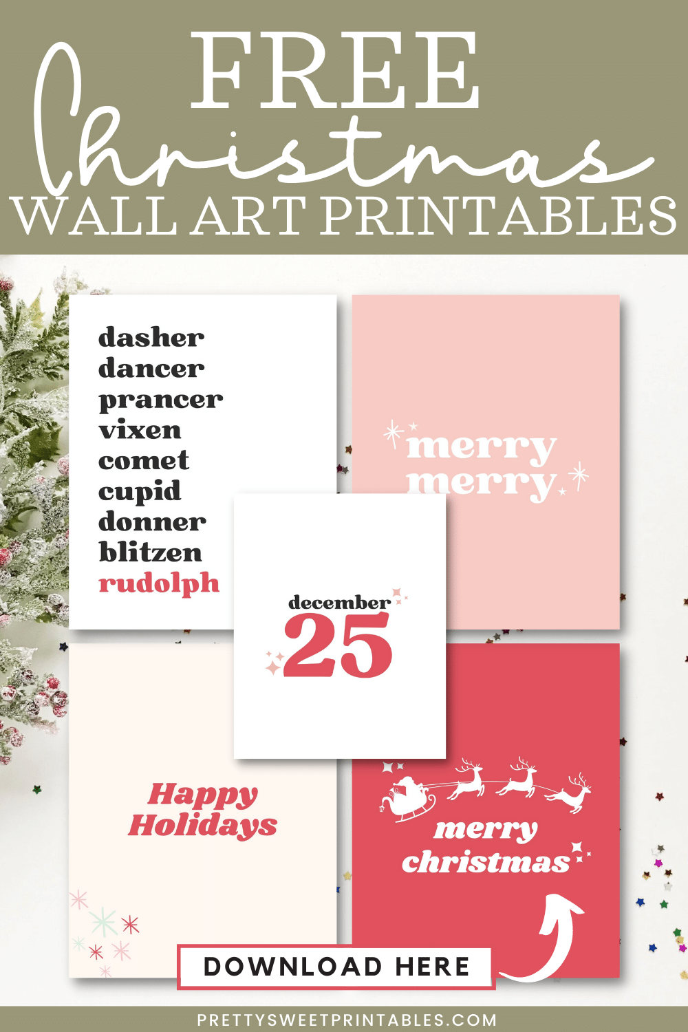 Free Christmas Wall Art Printables Pretty Sweet