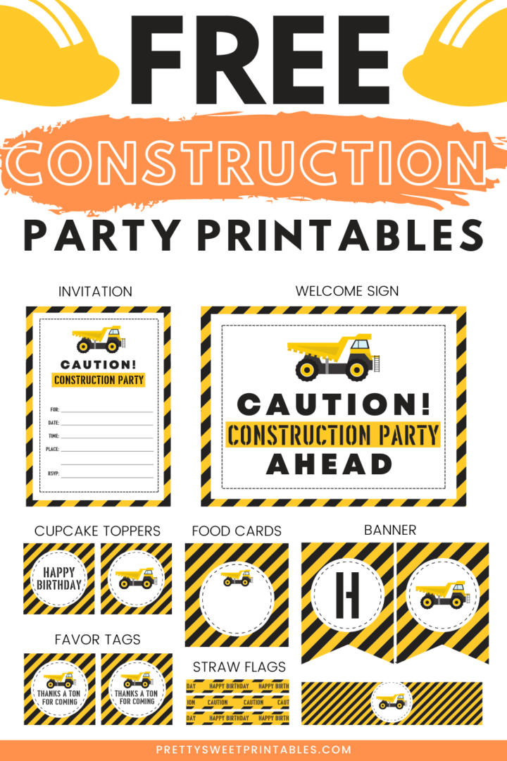 Free Construction Party Printables | Pretty Sweet Printables