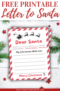 Free Printable Letter To Santa | Pretty Sweet Printables