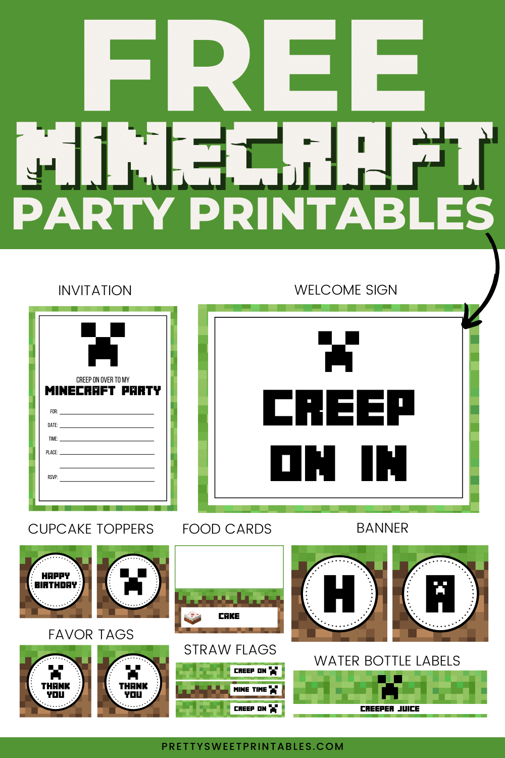 Free Minecraft Party Printables - Pretty Sweet