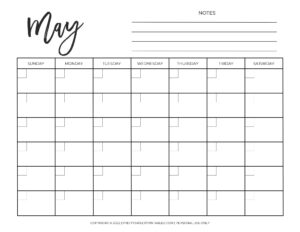 Free Printable Blank Monthly Calendar | Pretty Sweet Printables