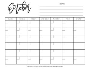 Free Printable Blank Monthly Calendar | Pretty Sweet Printables