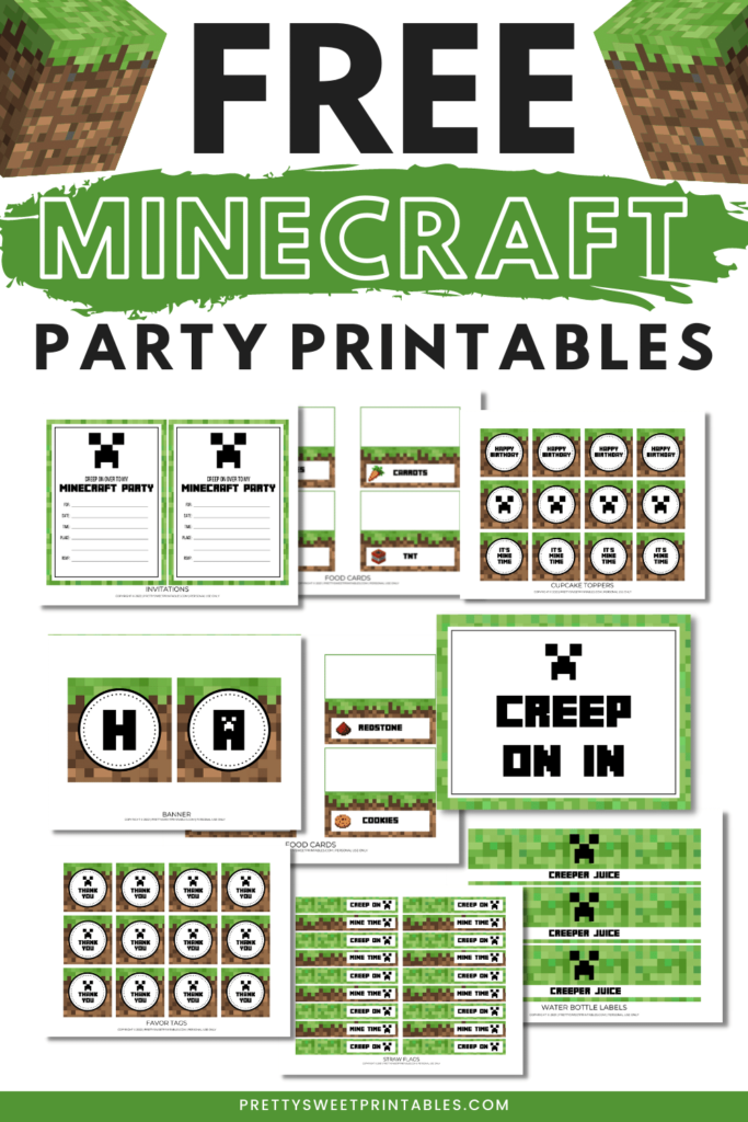 free minecraft party printables pretty sweet printables