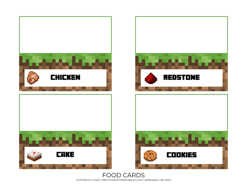 Free Minecraft Party Printables | Pretty Sweet Printables