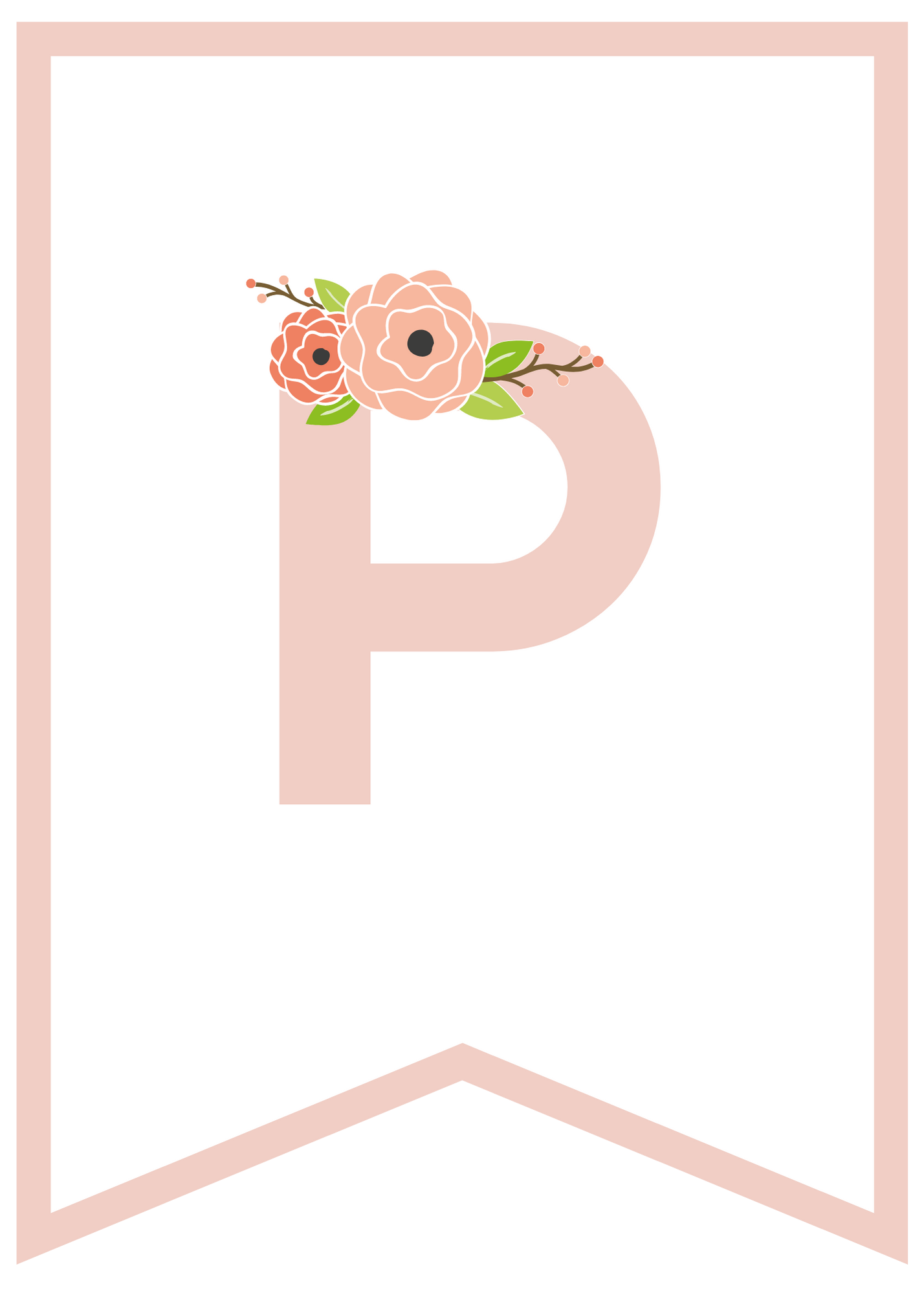 Free Printable Pink Floral Banner Letters - Pretty Sweet Printables