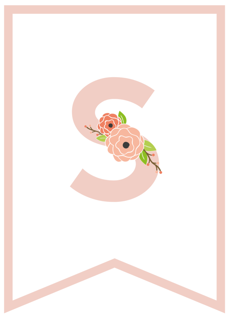 Free Printable Pink Floral Banner Letters - Pretty Sweet Printables