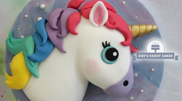 3D rainbow unicorn cake