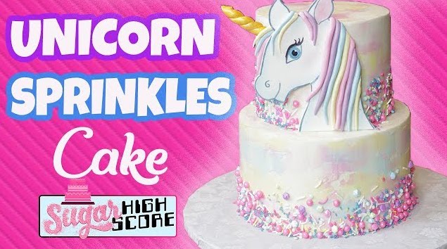 unicorn sprinkles cake