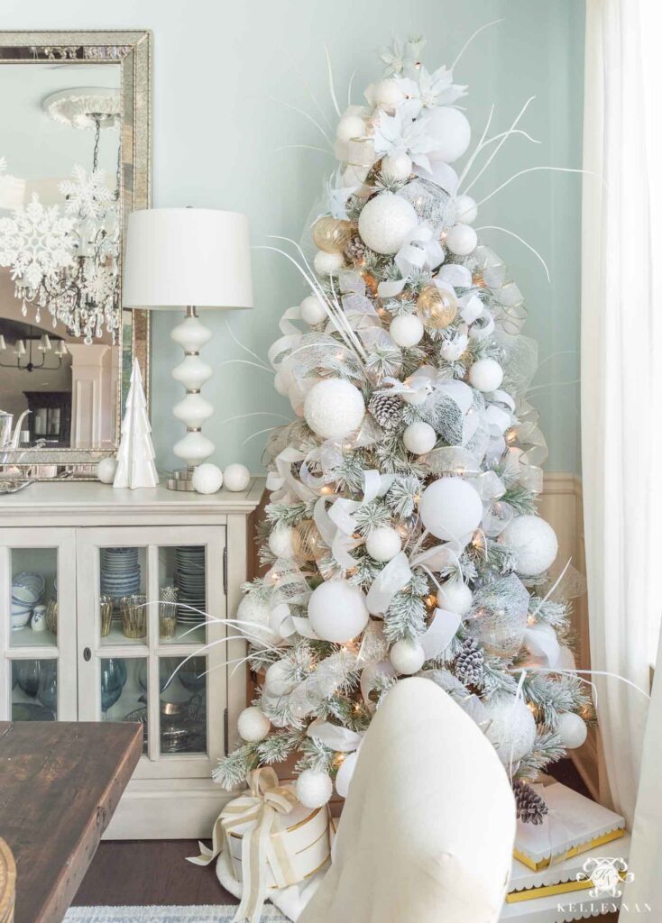 White & Ice Blue Christmas Tree