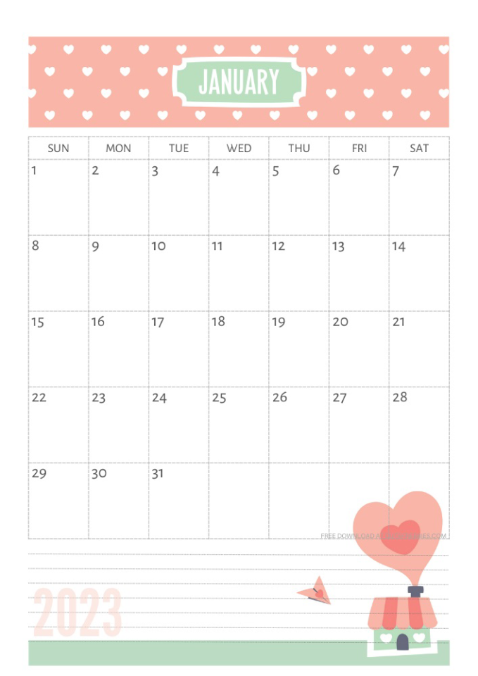 17 Free Printable 2023 Calendars To Help You Plan Your Year | Pretty ...