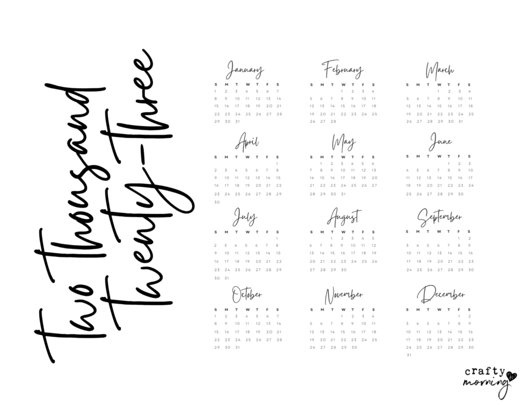 17 Free Printable 2023 Calendars To Help You Plan Your Year Pretty Sweet Printables 5605