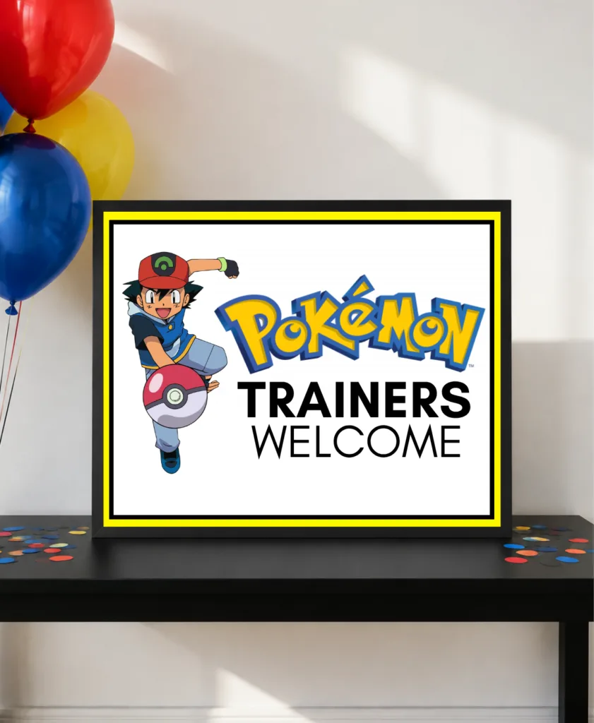 pokemon party welcome sign