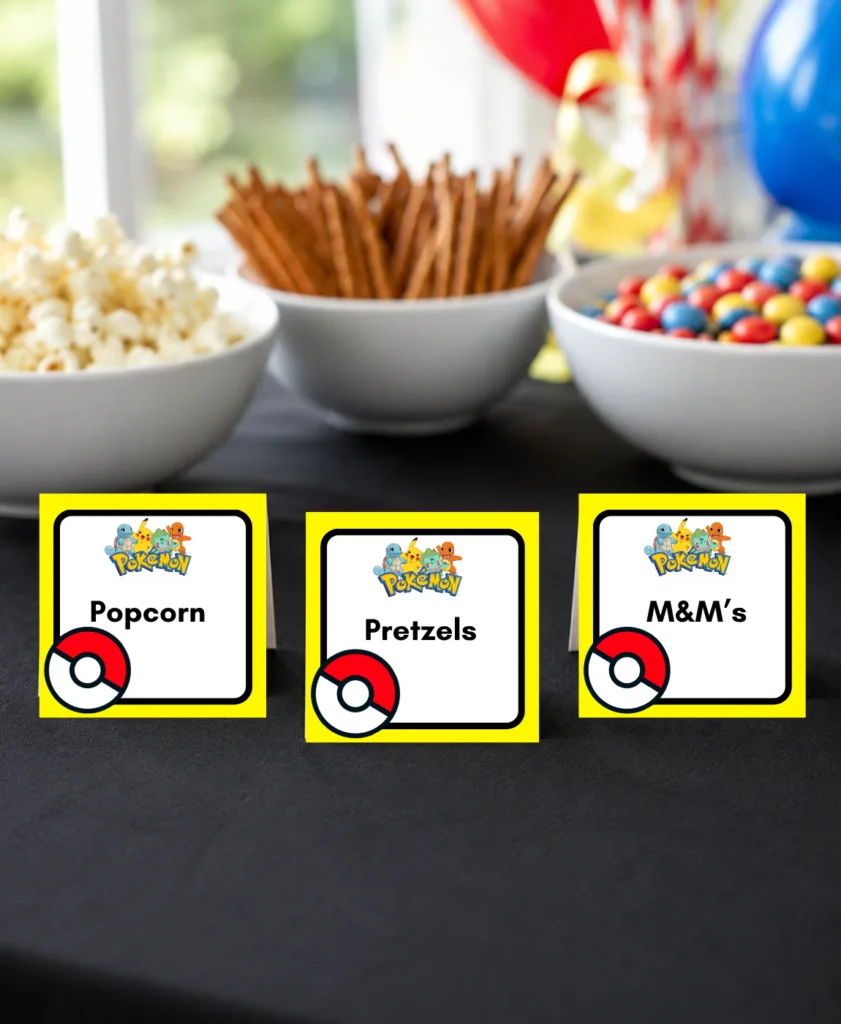 pokemon printable food cards