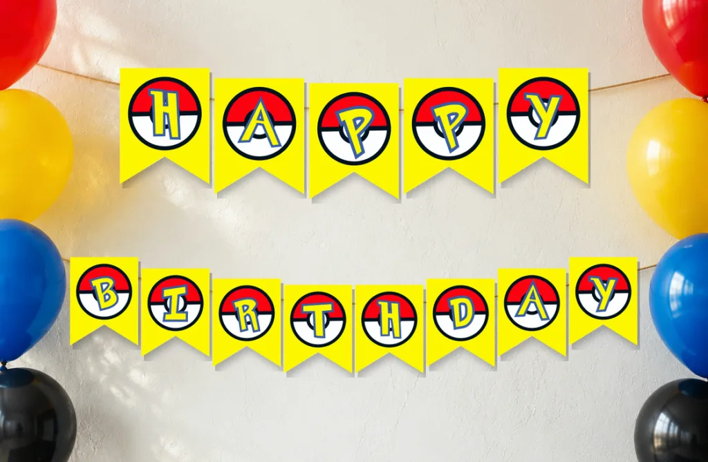 pokemon printable happy birthday banner