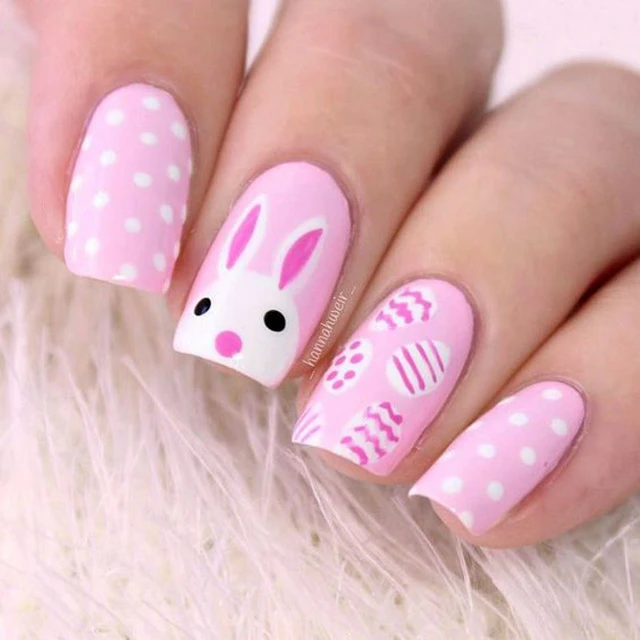 Pink Bunny nails
