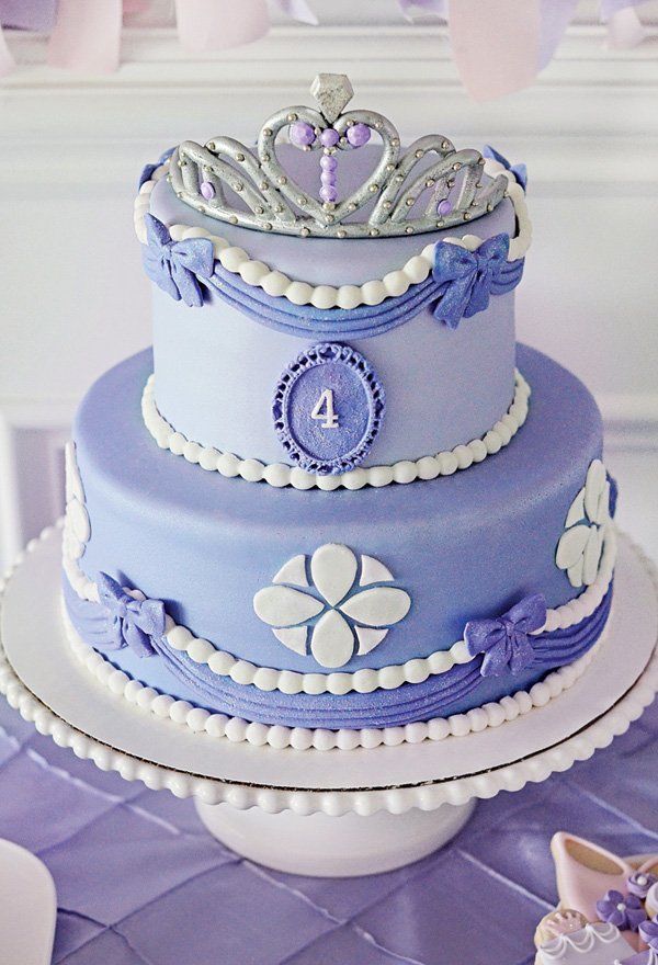 purple sofia the first cake