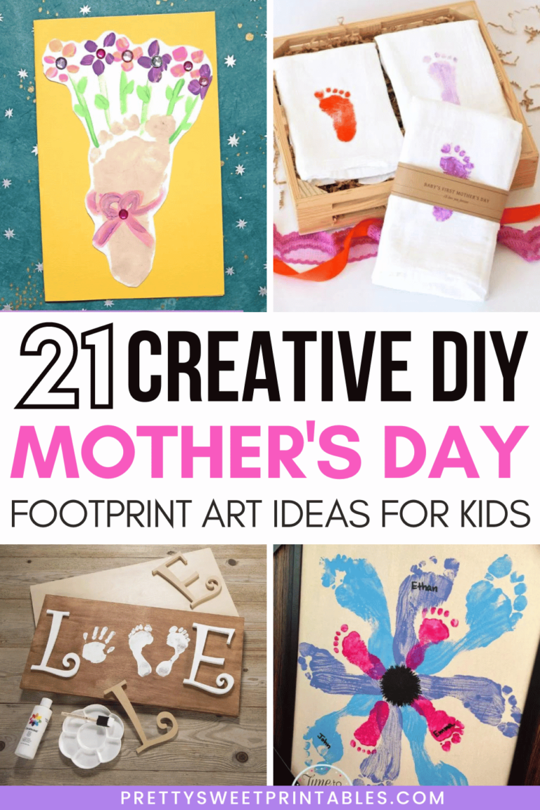 21 Easy & Fun Mother's Day Footprint Art Ideas for Kids | Pretty Sweet ...