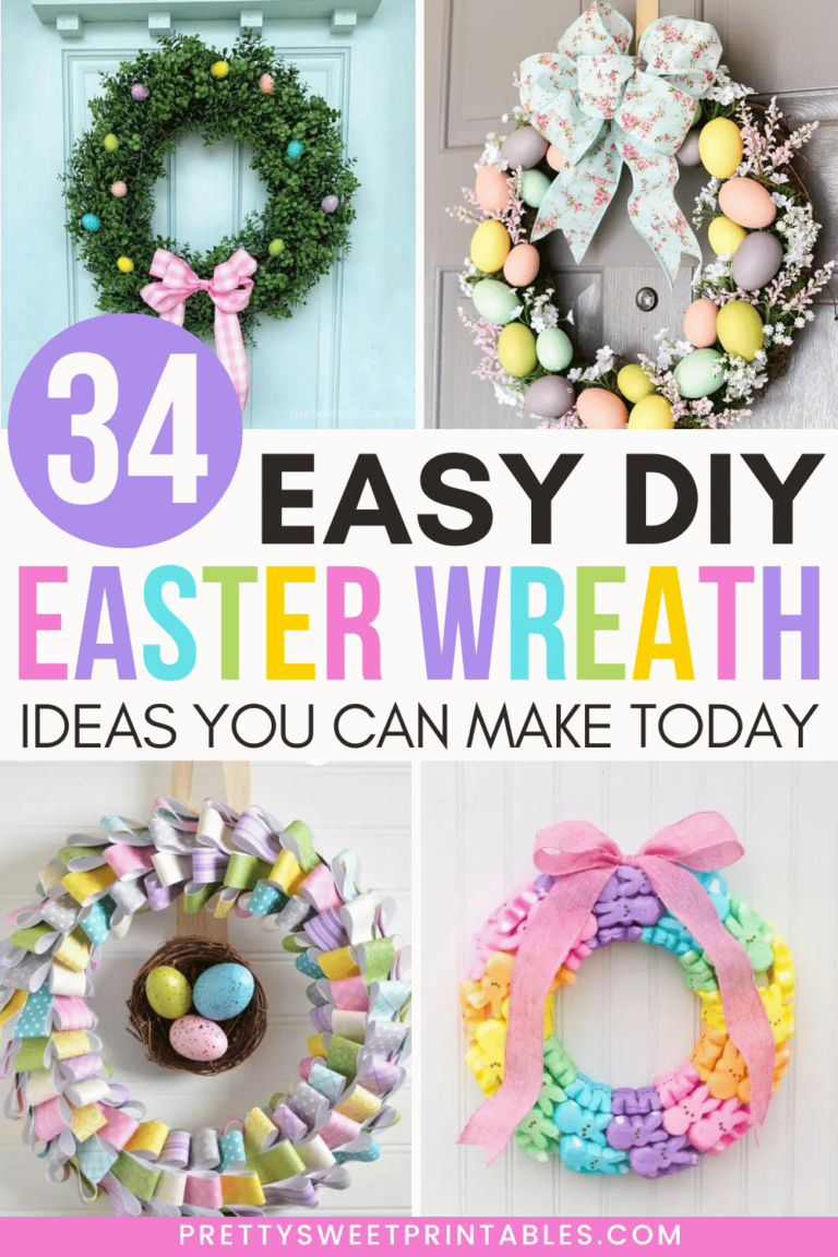 34 DIY Easter Wreath Ideas You Can Make Today | Pretty Sweet Printables