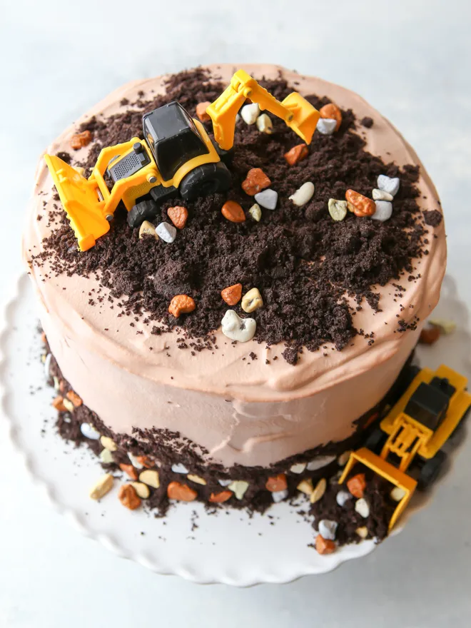 Hello, Yummy - Construction Cake - what a great party cake idea! We tried  it here! https://helloyummy.co/construction-cake/ (Source: unknown) |  Facebook