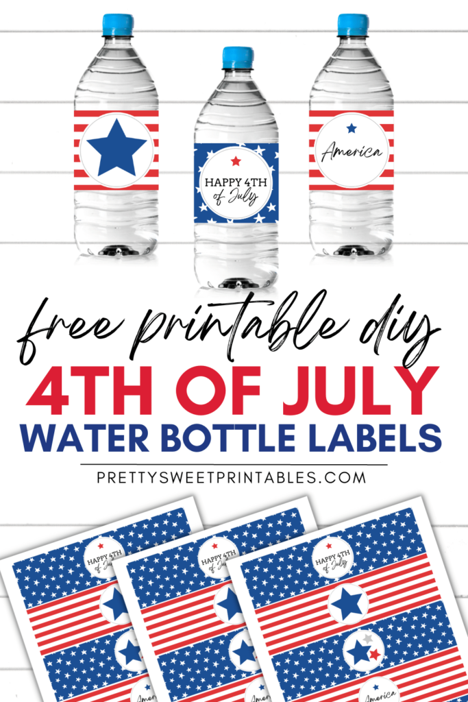 diy 4th of July water bottle labels