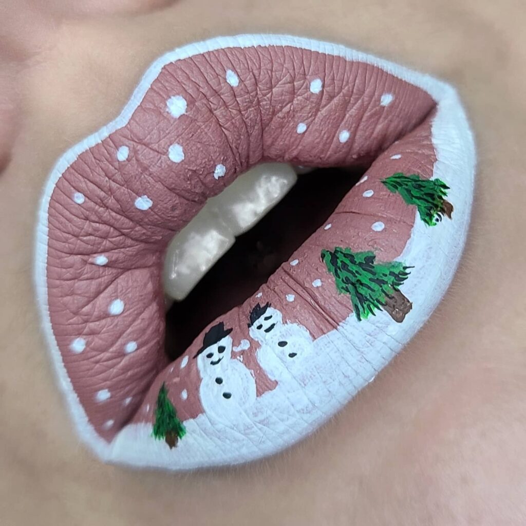 snowman holiday lips