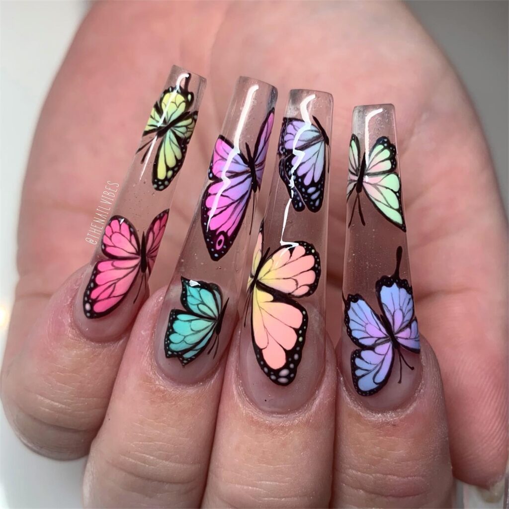 Clear Acrylic Coffin Butterfly Beauties