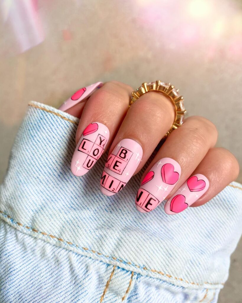 Valentine's Day Nail Art 3D Mini Hot Pink Hearts Nail Art Nail Decorat