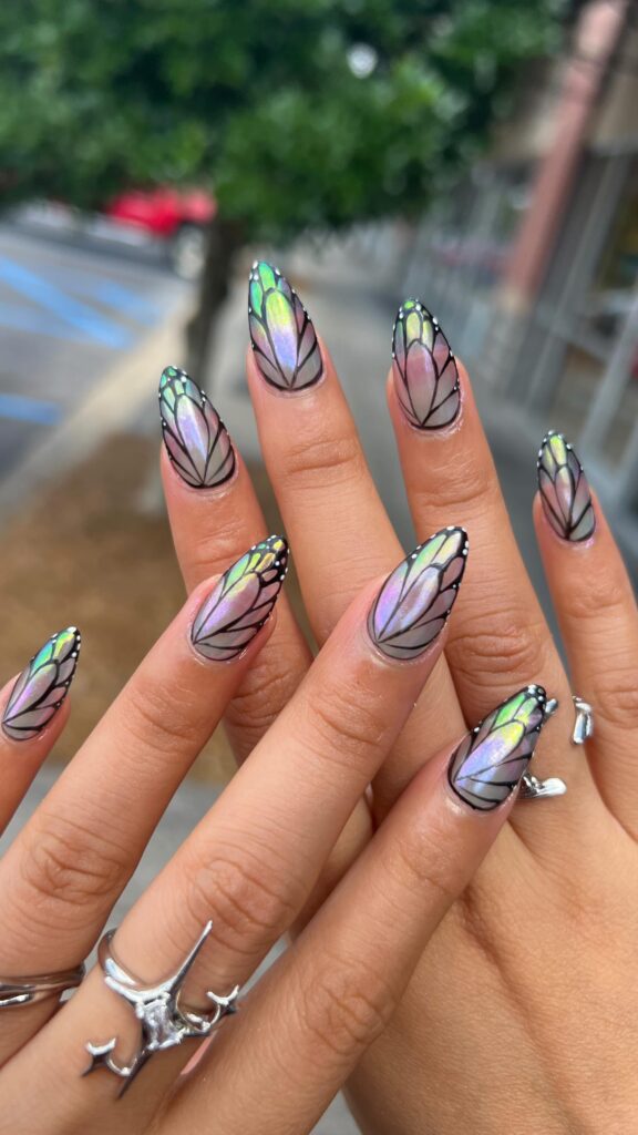 magical butterfly wing nails