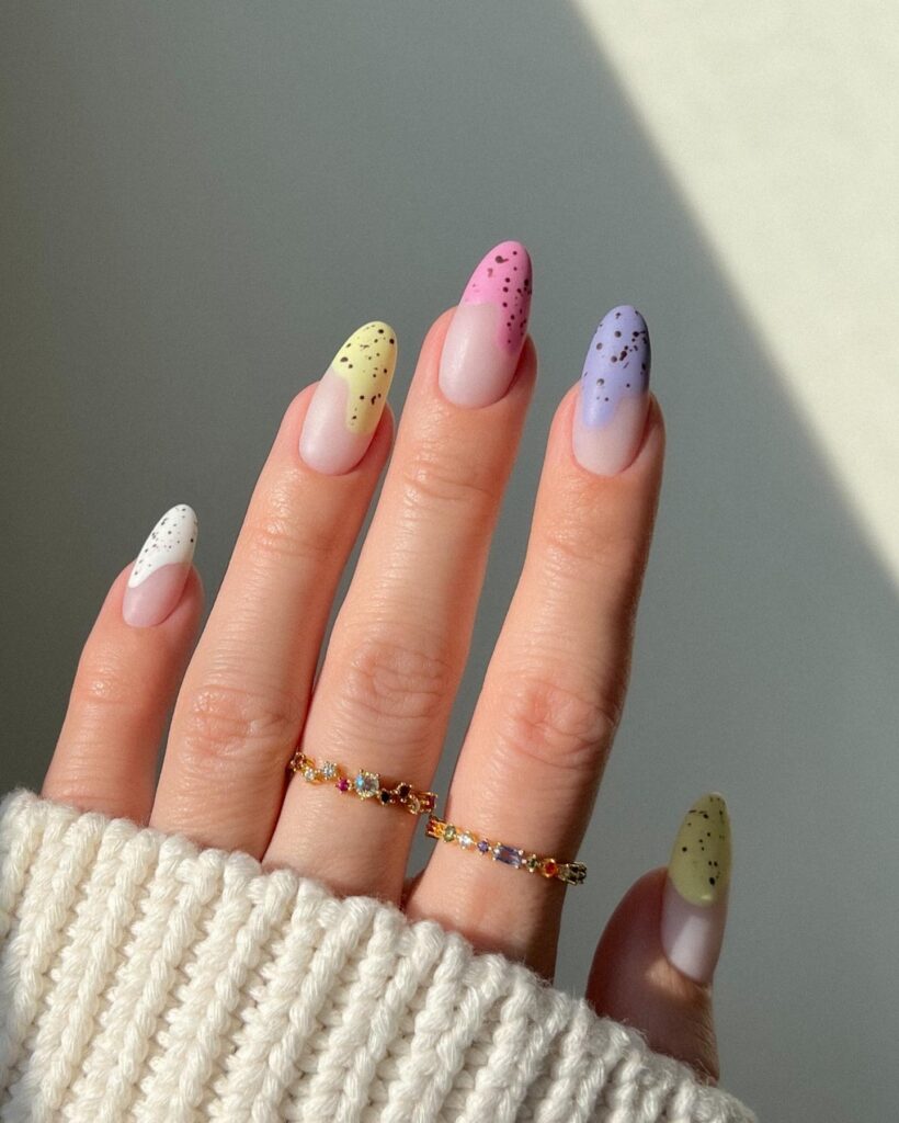 Speckled Abstract Easter Nails