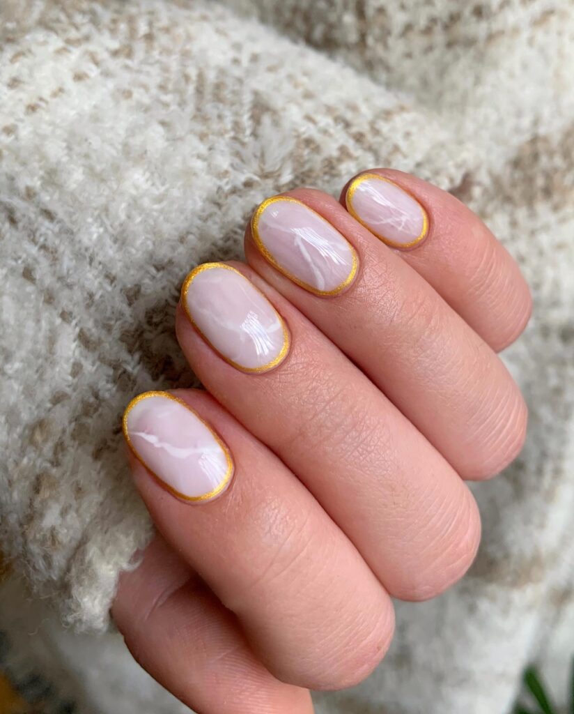 marble with gold outline