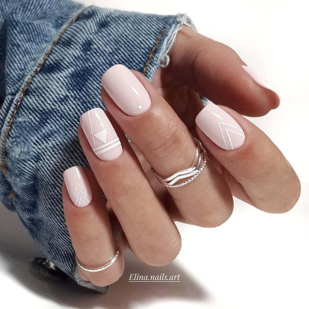 minimalist geometric nail design