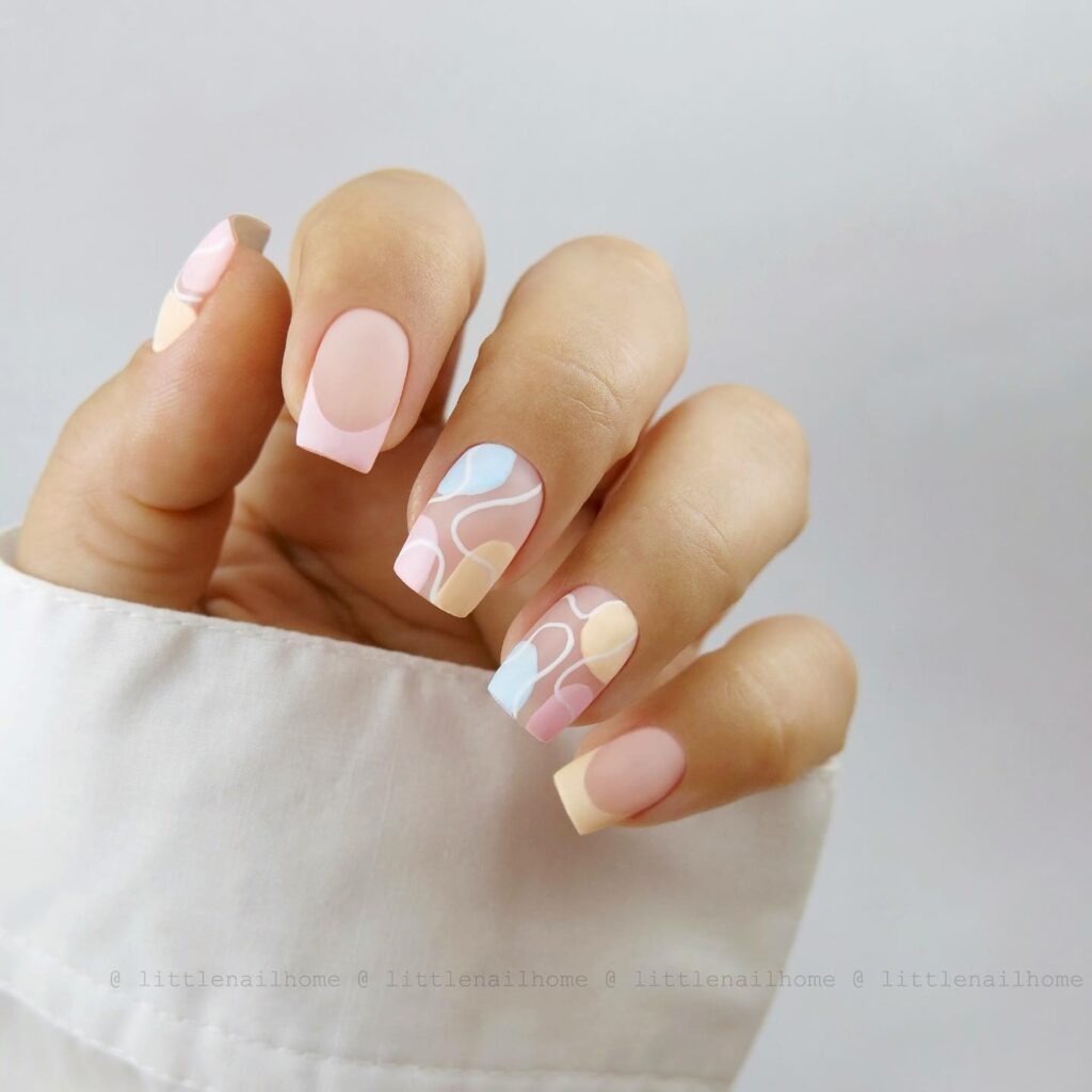 Pastel Abstract Nails For Spring