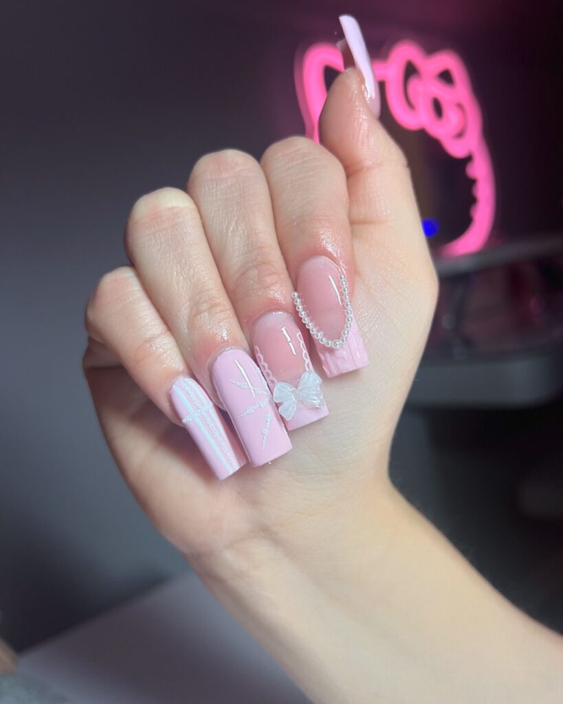 Pink Feminine Nail Design