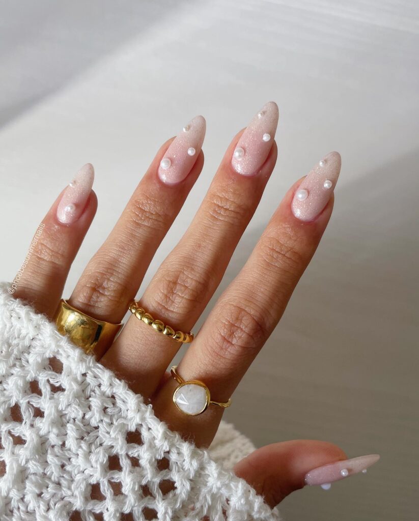 glitter and pearls nails