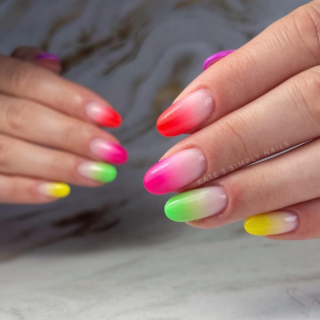 ombre neon nails