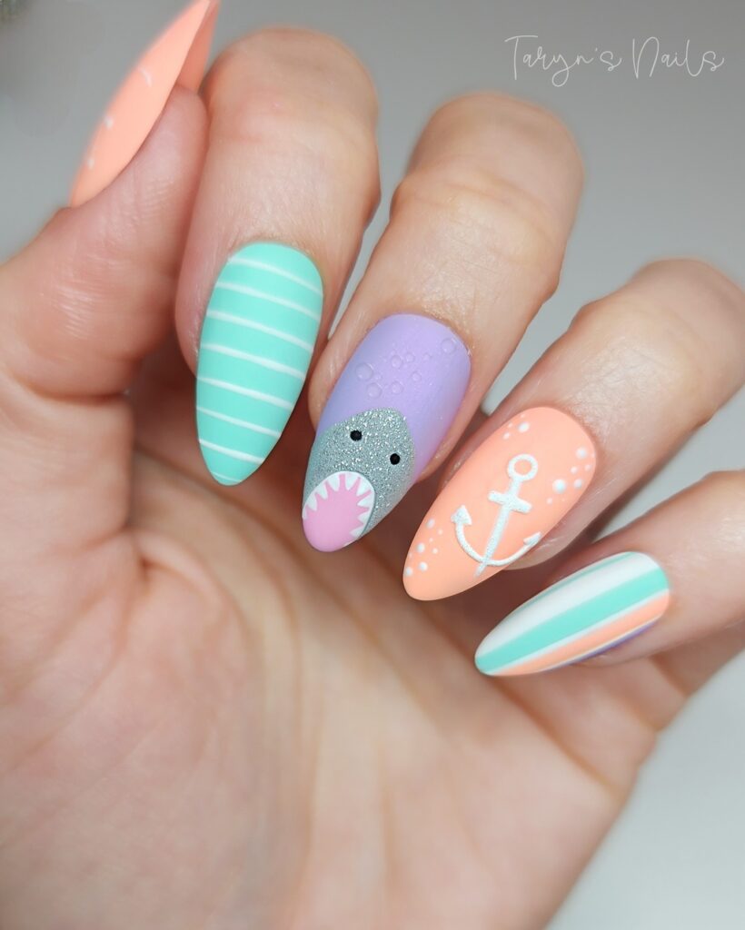 cute shark nails
