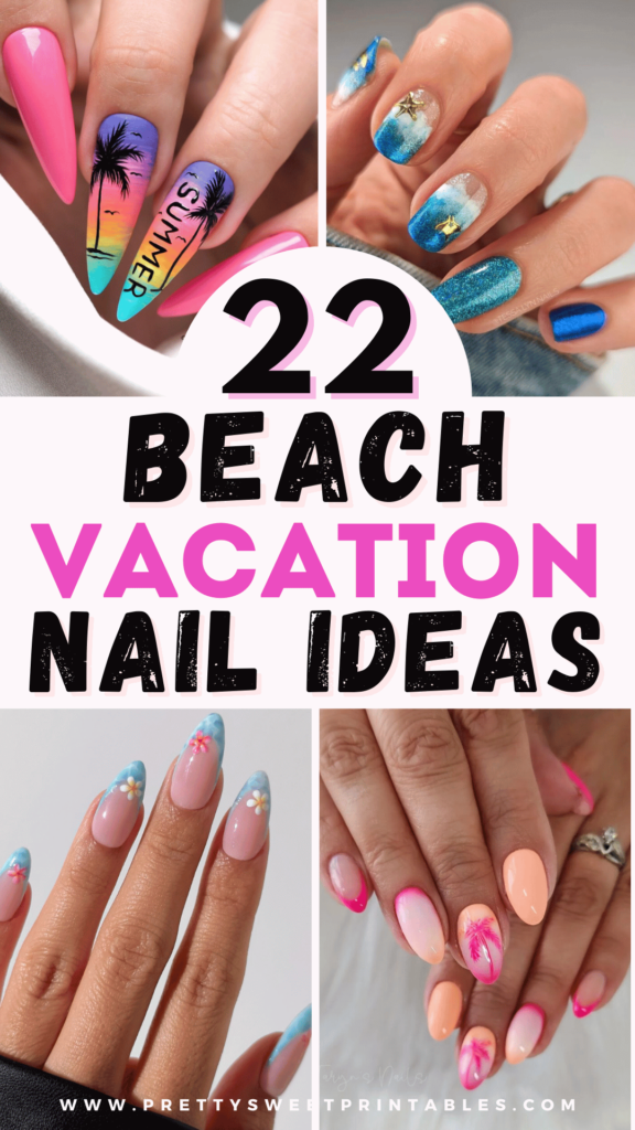 beach vacation nails
