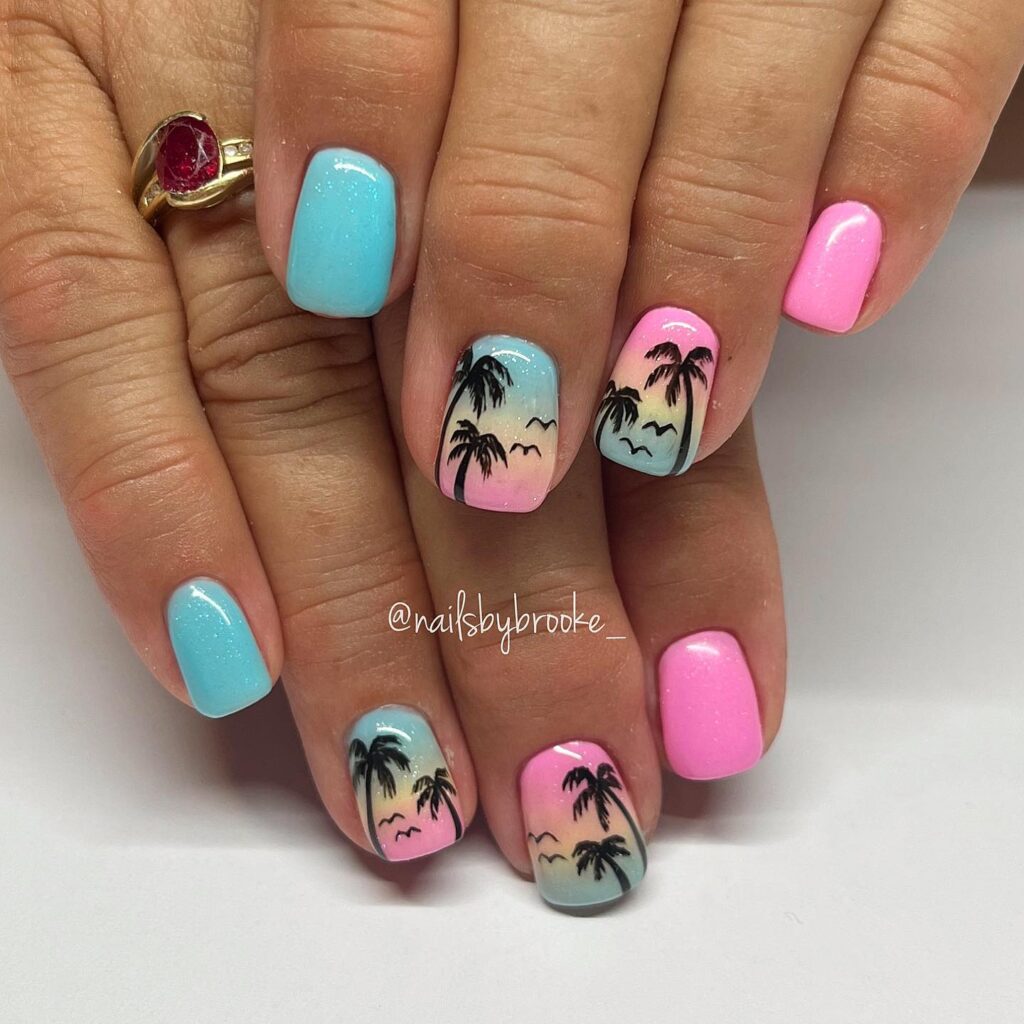 beach vacay nails