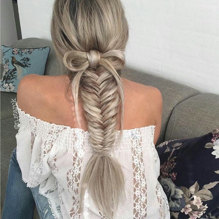 Fishtail Braid with Bow