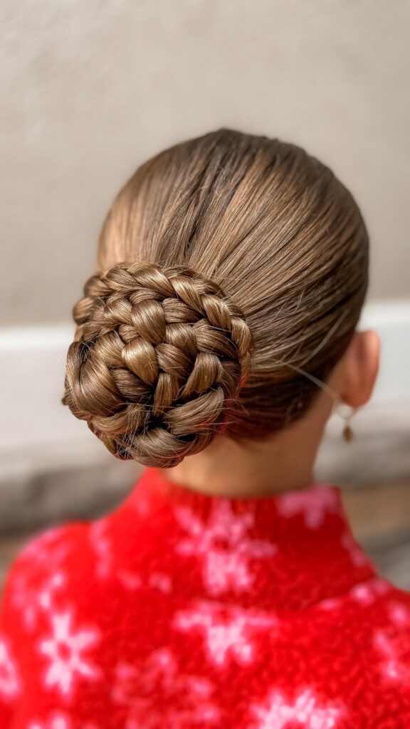 braided bun updo back to school hairstyles