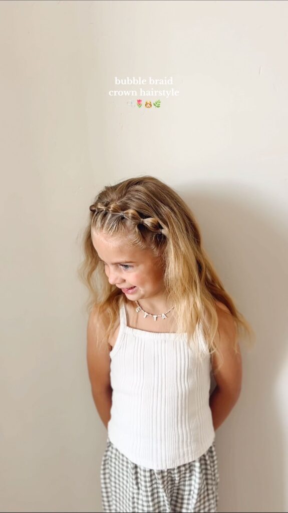 bubble braid crown hairstyle back to school hairstyles