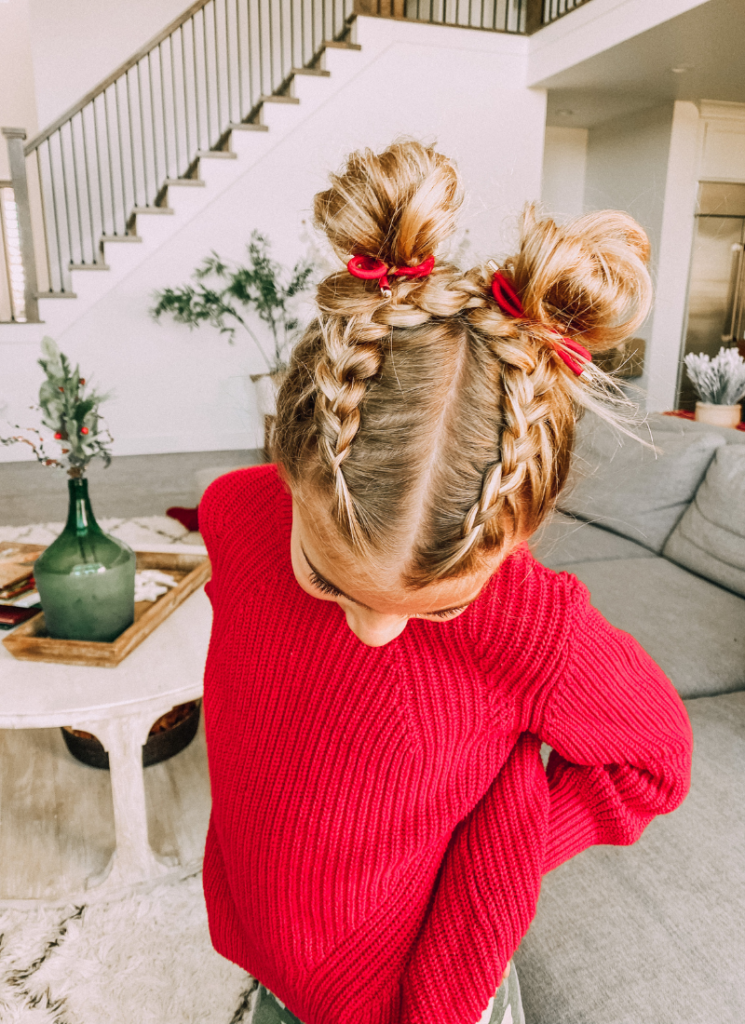 criss cross braids with buns