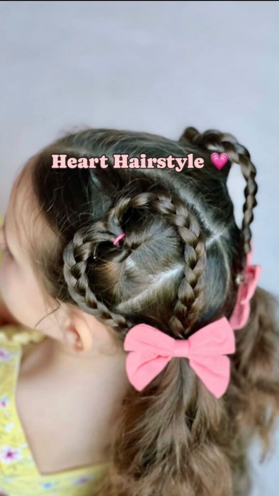 cute heart braided hairstyle