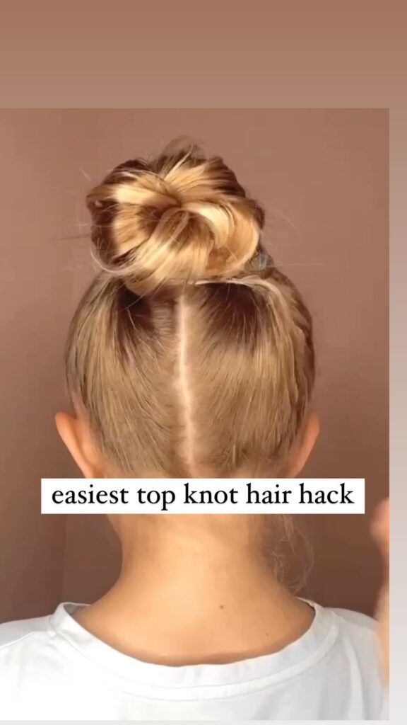 easy top knot hair hack