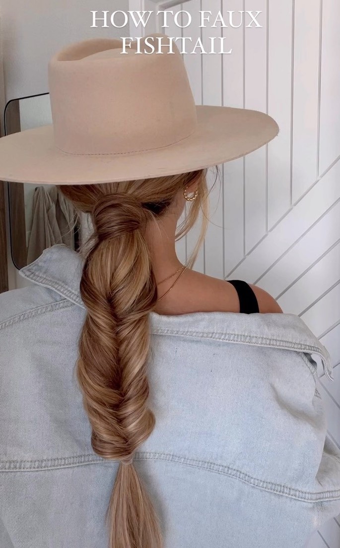 faux fishtail braid hack