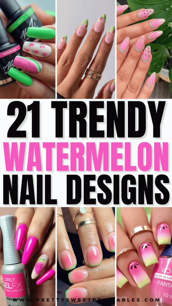 watermelon nail designs