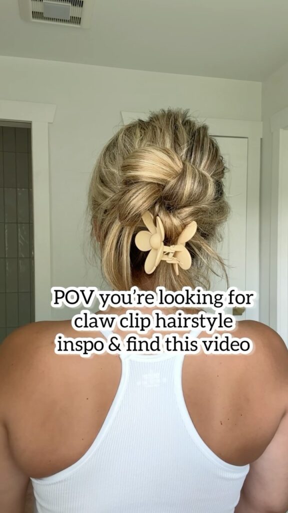 Double knot updo with claw clip